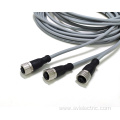 M12 female straight shielded connection cable